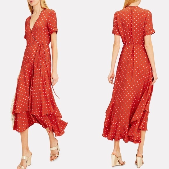 ALEXIS Sundara Dress Mandarin Polka Dot XS